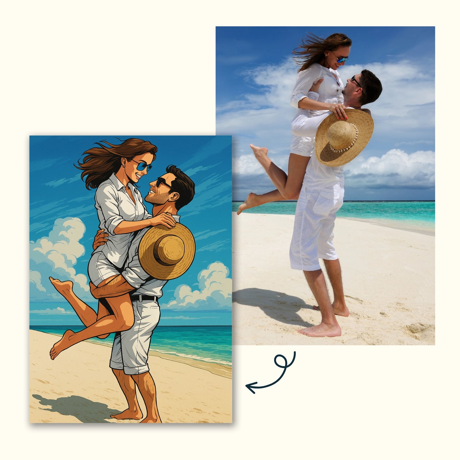 Poster Personnalise Comics couple amoureux